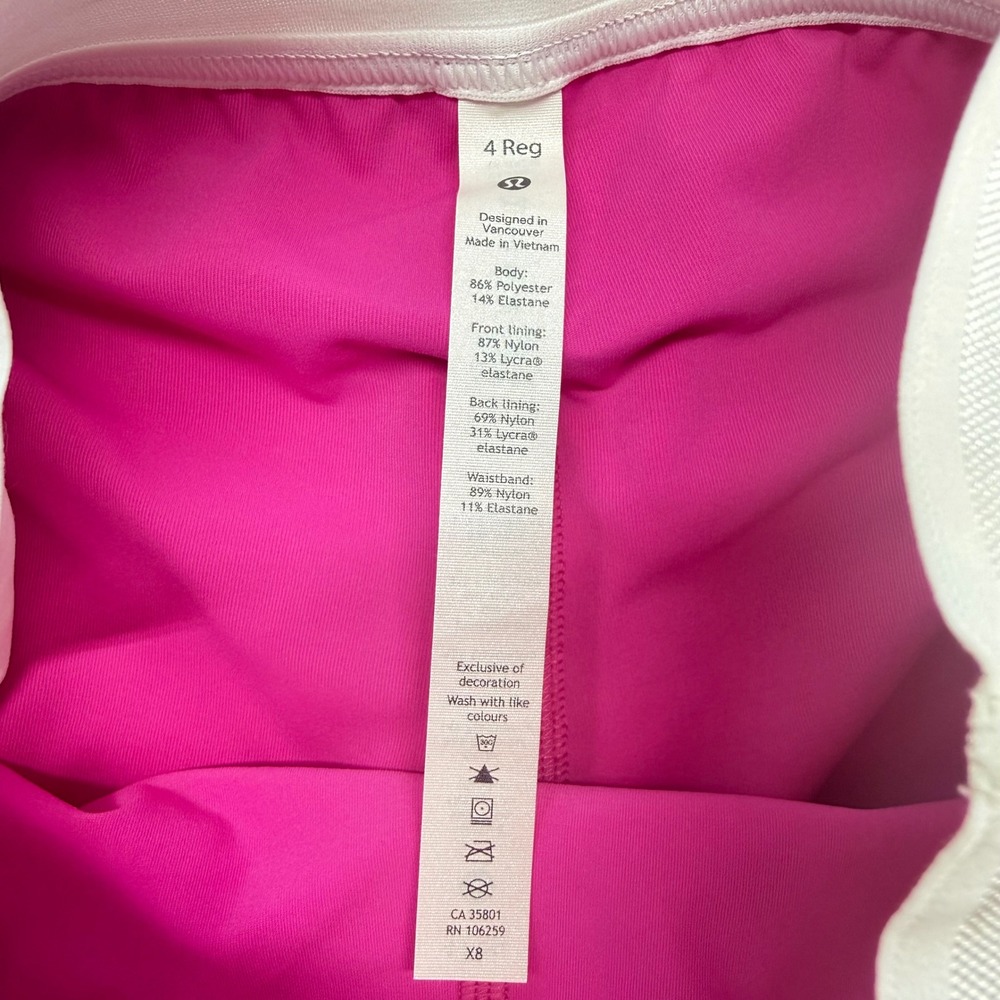 Lululemon Court Rival High-Rise Skirt vibrant Color-way Sonic Pink Size 4 Reg - Picture 2 of 10